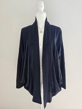 Calvin Klein Performance Draped Open Front Cardigan Black Size M